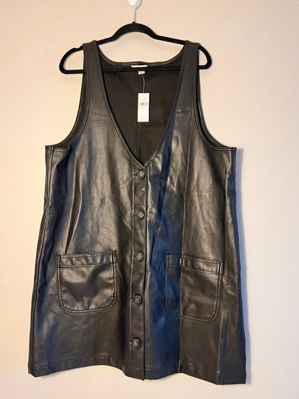 NEW WITH TAGS - American Eagle Outfitters XXL vegan leather pinafore dress